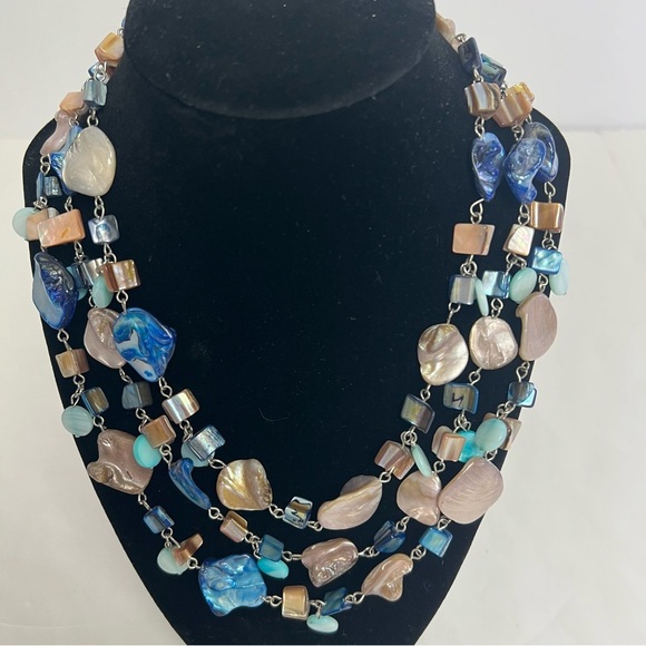 Unbranded Costume Jewelry Beaded Necklaces Lot/4 Tiered Multi Colors Appr. 18” - Picture 8 of 16